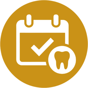 Ícone de calendário com dente — acompanhamento completo