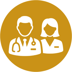 Ícone de dois dentistas — equipe especialista da Clínica Aradias
