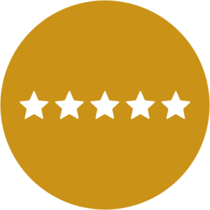 Ícone de cinco estrelas — nota máxima no Google